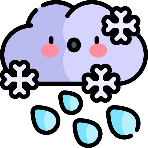 Freezing rain Kawaii Lineal color icon