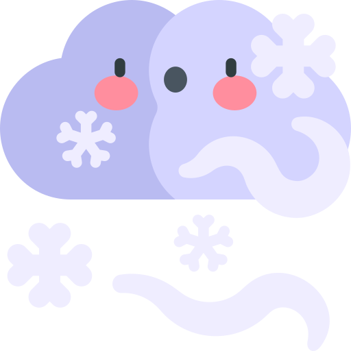 burza śnieżna Kawaii Flat ikona