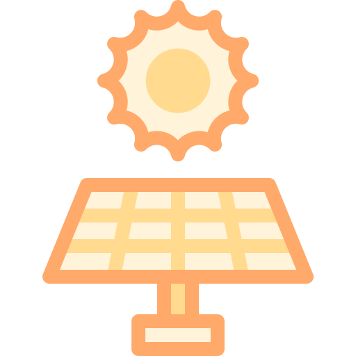 panel słoneczny Detailed color Lineal color ikona