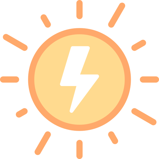 태양 에너지 Detailed color Lineal color icon