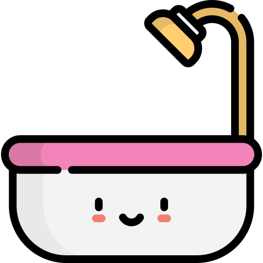 バスタブ Kawaii Lineal color icon