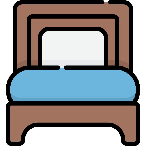 싱글 침대 Kawaii Lineal color icon
