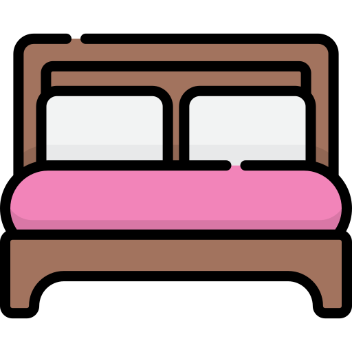 Double bed Kawaii Lineal color icon
