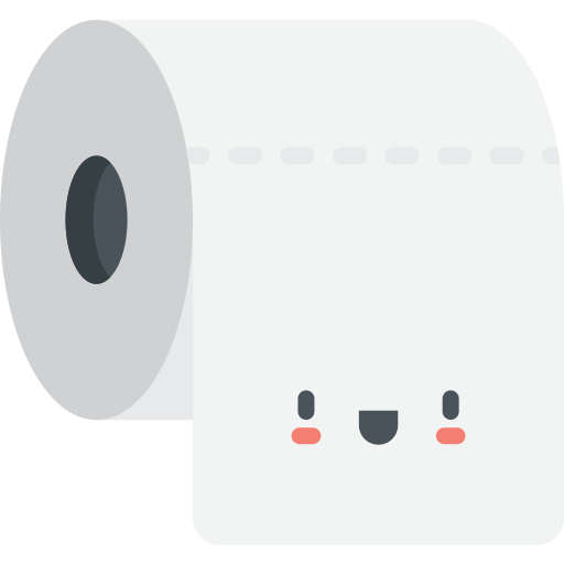 papier toilette Kawaii Flat Icône