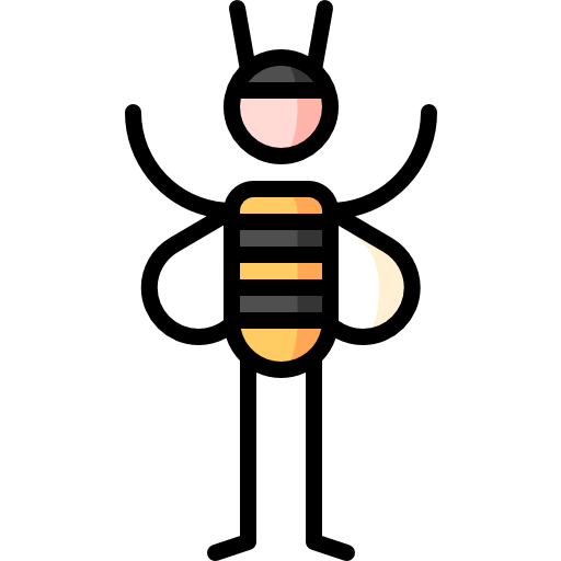 abeja Puppet Characters Lineal Color icono