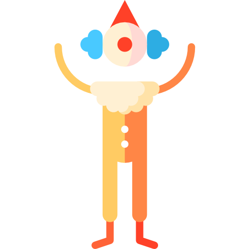 clown Puppet Characters Flat icona