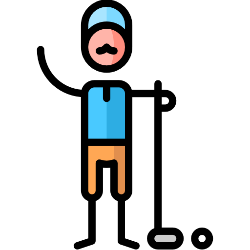 Игрок в гольф Puppet Characters Lineal Color иконка