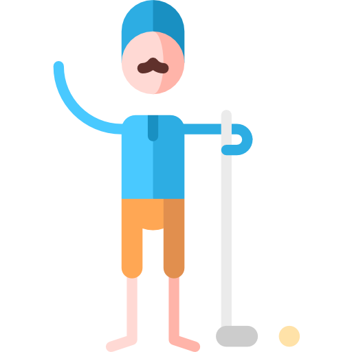 golfspeler Puppet Characters Flat icoon