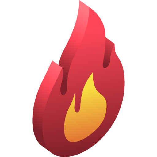 fuoco 3d Gradient Isometric Gradient icona