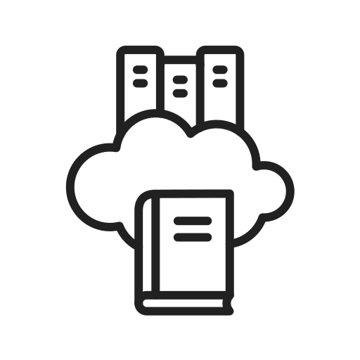 cloud-bibliothek Generic black outline icon