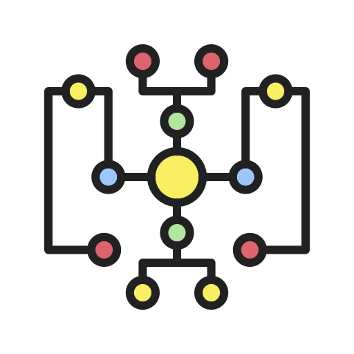 Диаграмма связей Generic color lineal-color иконка