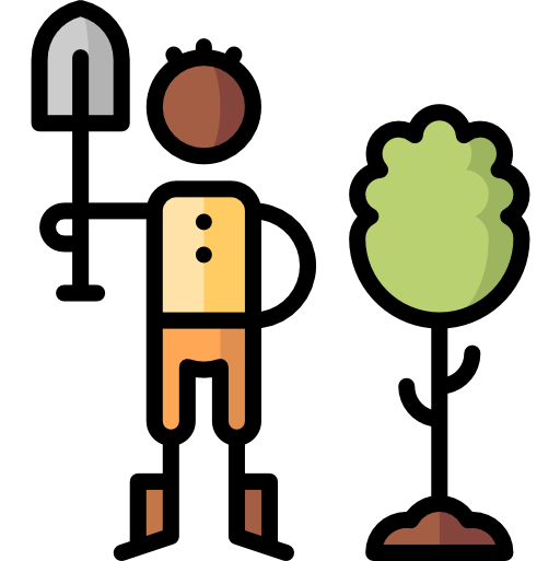 Reforestation Puppet Characters Lineal Color icon