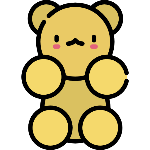 젤리 곰 Kawaii Lineal color icon