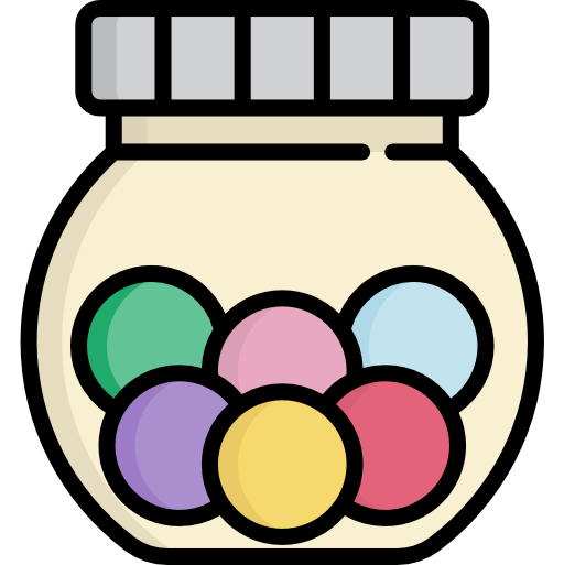 tarro de dulces Kawaii Lineal color icono