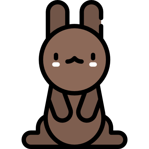 conejo de chocolate Kawaii Lineal color icono