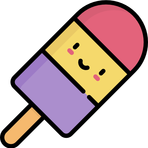 popsicle Kawaii Lineal color Icône