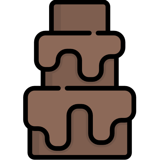 fuente de chocolate Kawaii Lineal color icono
