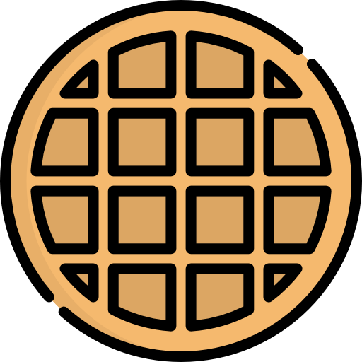 Waffle Kawaii Lineal color icon