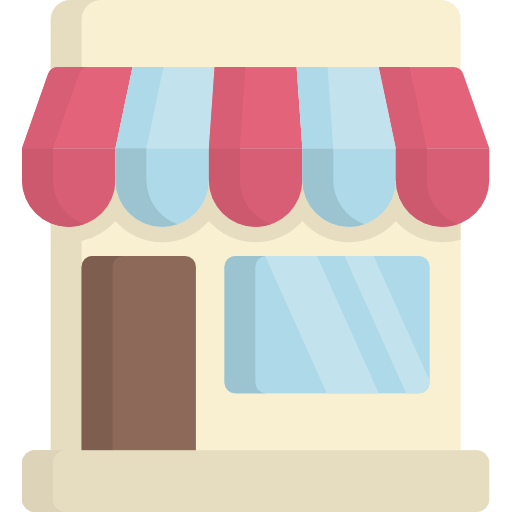sklep ze słodyczami Kawaii Flat ikona