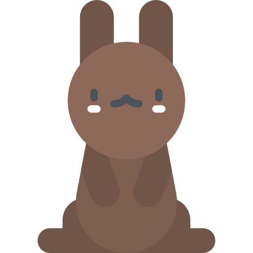 conejo de chocolate Kawaii Flat icono