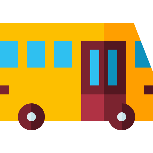 autobús escolar Basic Straight Flat icono