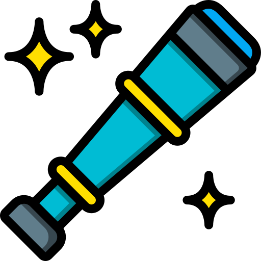 télescope Basic Miscellany Lineal Color Icône