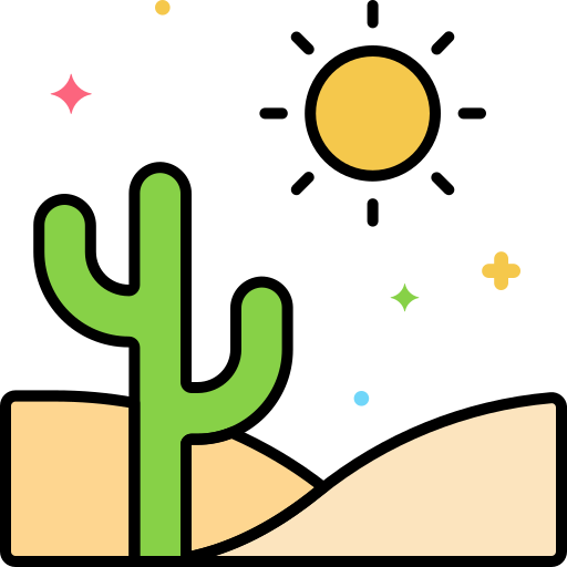 desierto Flaticons Lineal Color icono