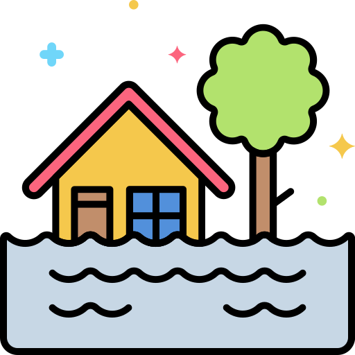 홍수 Flaticons Lineal Color icon