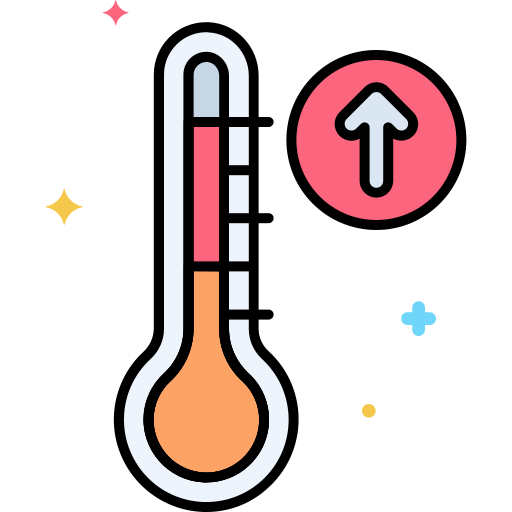 wysoka temperatura Flaticons Lineal Color ikona