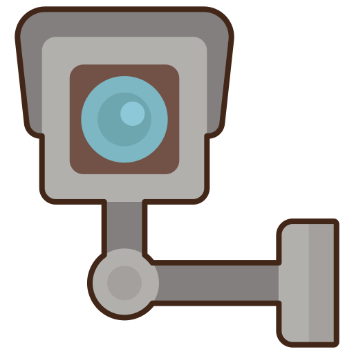 cámara de seguridad Flaticons Lineal Color icono