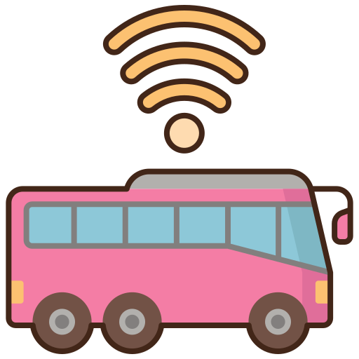 autobús eléctrico Flaticons Lineal Color icono