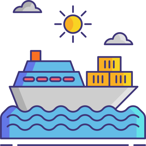 貨物船 Flaticons Lineal Color icon