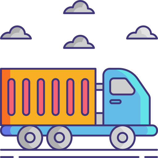 Container truck Flaticons Lineal Color icon