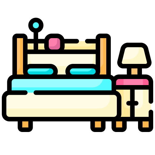 Łóżko Generic color outline ikona