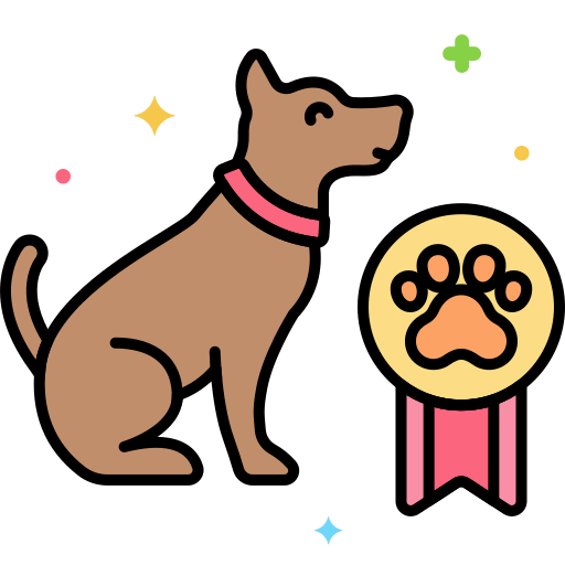 addestramento del cane Flaticons Lineal Color icona