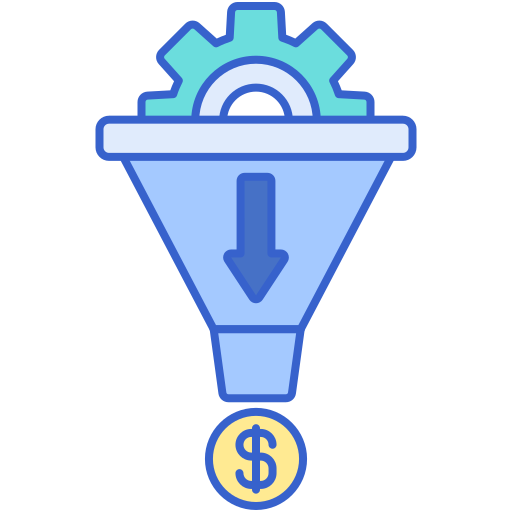 Sales funnel Flaticons Lineal Color icon