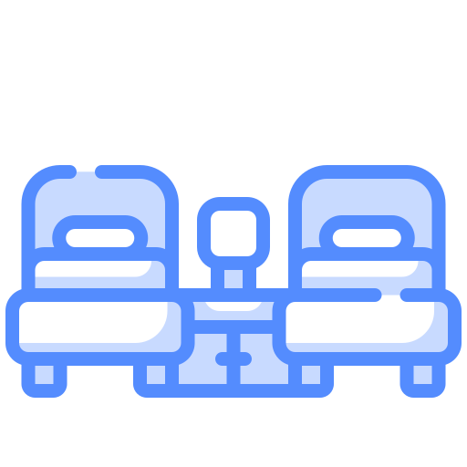 Twin beds Generic color lineal-color icon