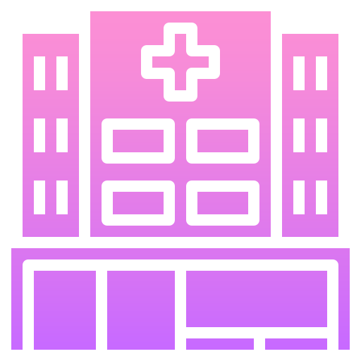 edificio hospitalario Linector Gradient icono
