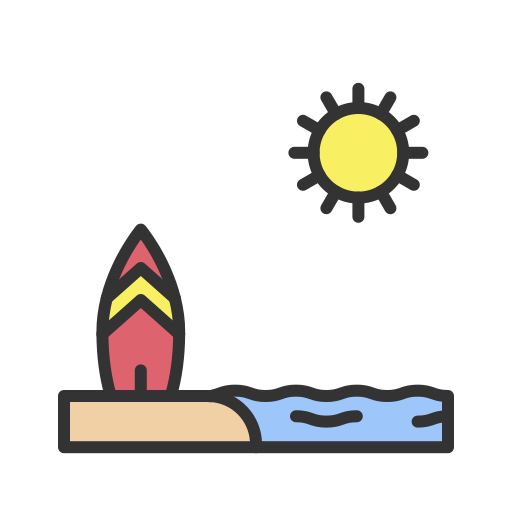 Пляж Generic color lineal-color иконка