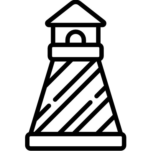 latarnia morska Kawaii Lineal ikona