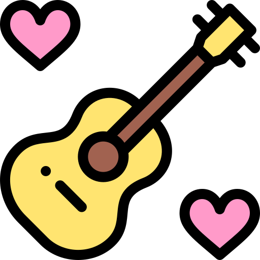 Guitar Detailed Rounded Lineal color icon
