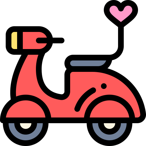 Vespa Detailed Rounded Lineal color icon