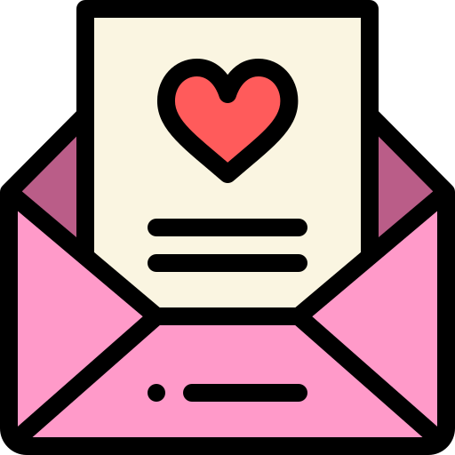 Love letter Detailed Rounded Lineal color icon