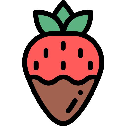 Strawberry Detailed Rounded Lineal color icon
