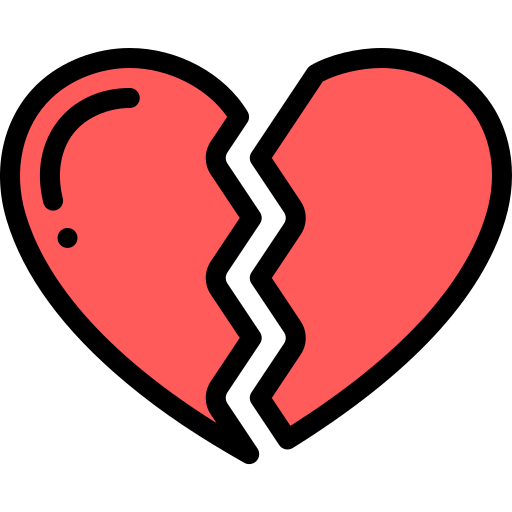 Broken heart Detailed Rounded Lineal color icon