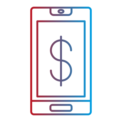 mobiel bankieren Generic gradient outline icoon