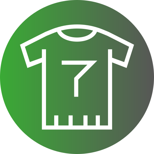 camiseta de futbol Generic gradient fill icono