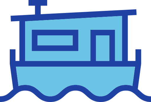 House boat Generic color lineal-color icon
