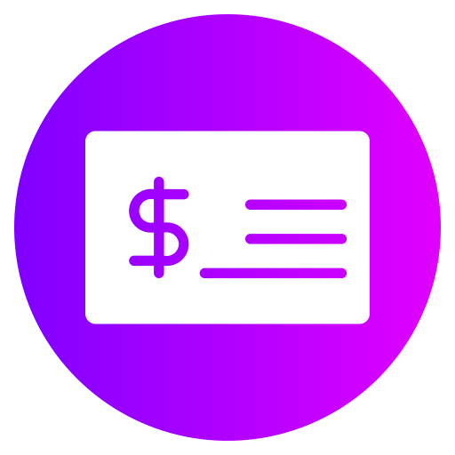 cheque bancario Generic gradient fill icono