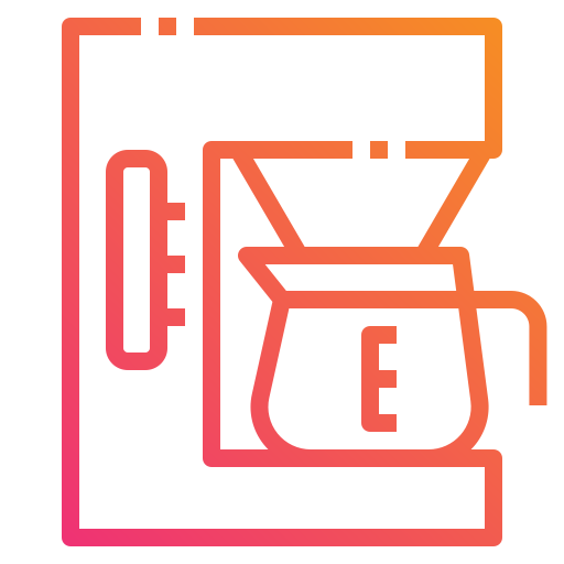 maquina de cafe Mangsaabguru Lineal Gradient icono